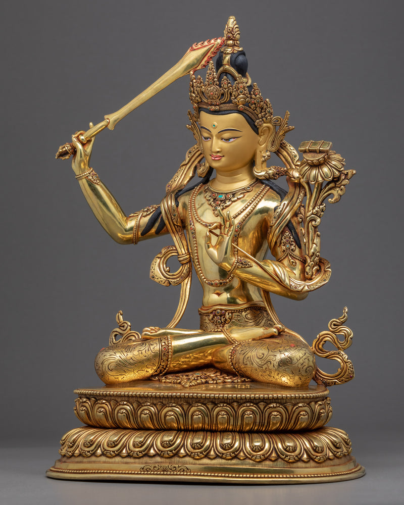 Manjushri Prayer Tibetan Art | Traditionally Crafted Statue