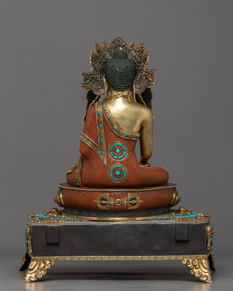 The Buddha Shakyamuni | Handmade Gold Statue | Hand-Crafted Himalayan Art