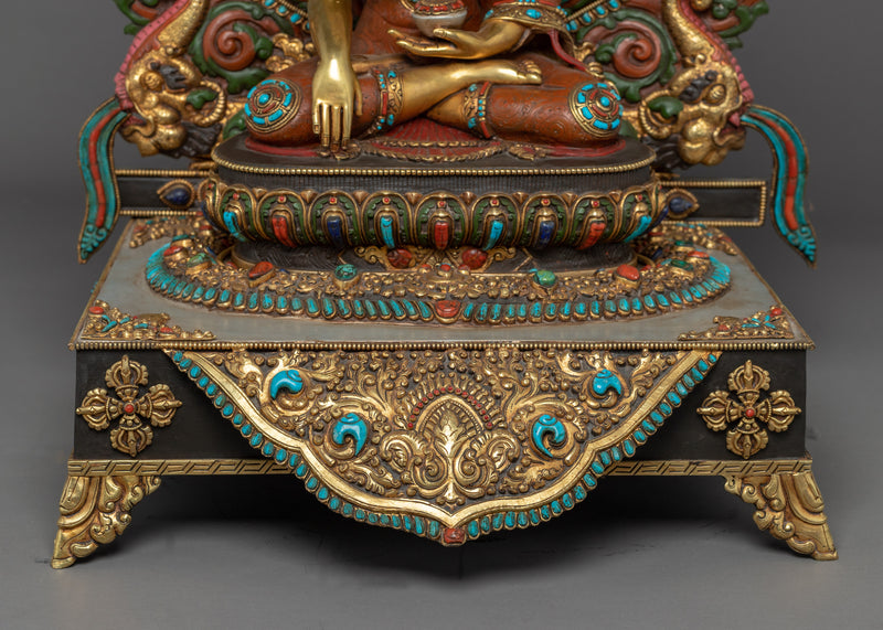 The Buddha Shakyamuni | Handmade Gold Statue | Hand-Crafted Himalayan Art