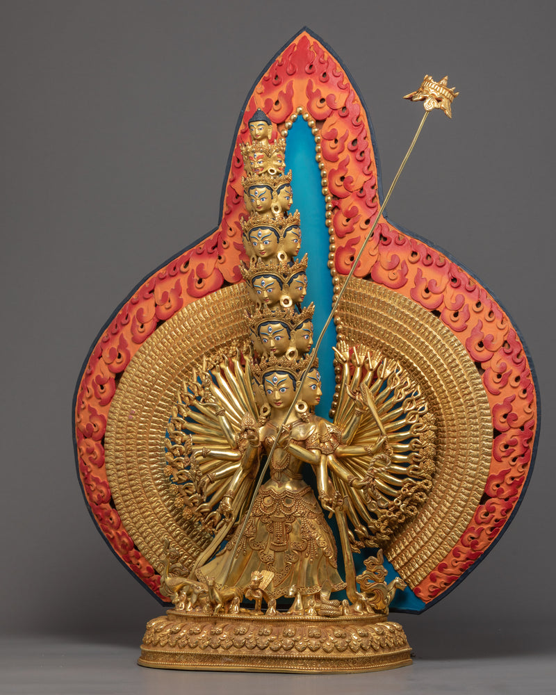 Handcrafted Dukar Sitatapatra Statue | Himalayan art | White Umbrella Deity