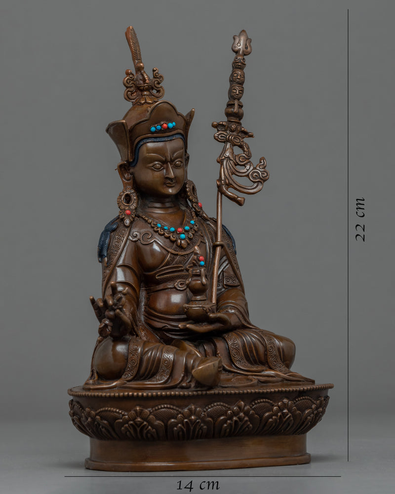 Guru Padmasambhava Copper Statue | Himalayan Tibetan Artwork