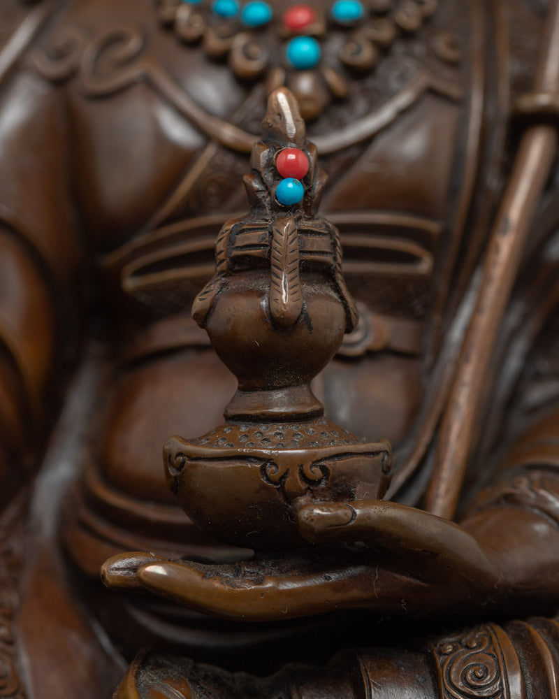 Guru Padmasambhava Copper Statue | Himalayan Tibetan Artwork