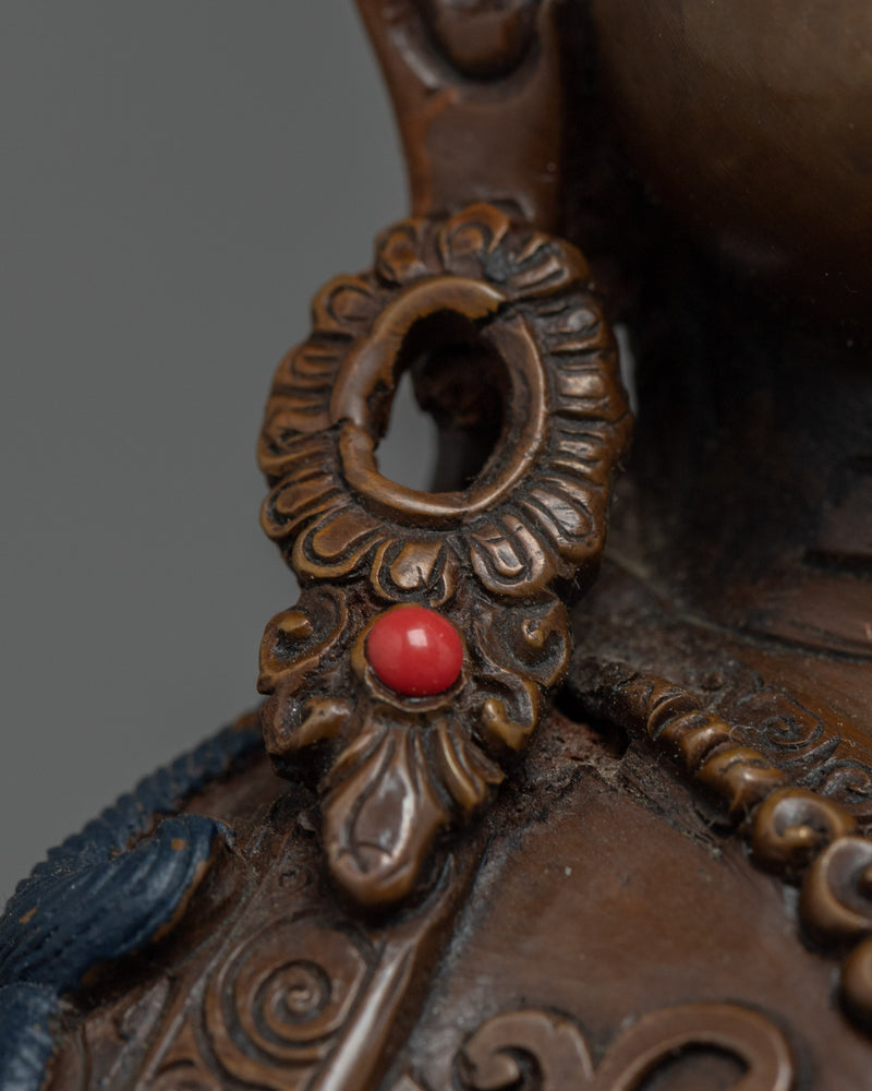 Guru Padmasambhava Copper Statue | Himalayan Tibetan Artwork