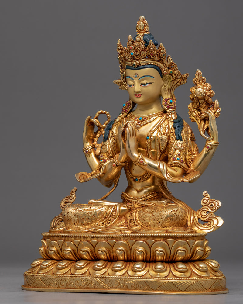 Avalokiteshvara Chenrezig |  Hand-Crafted Tibetan Buddha Sculpture