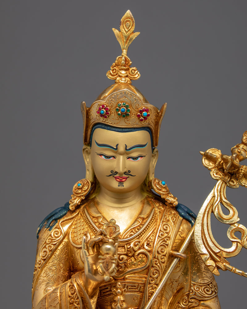 Guru Rinpoche with Trisong Detsen and Santaraksita Statue | Buddhist Master