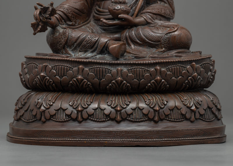 Tibetan Guru Rinpoche | Hand-Carved Buddhist Deity Sculpture