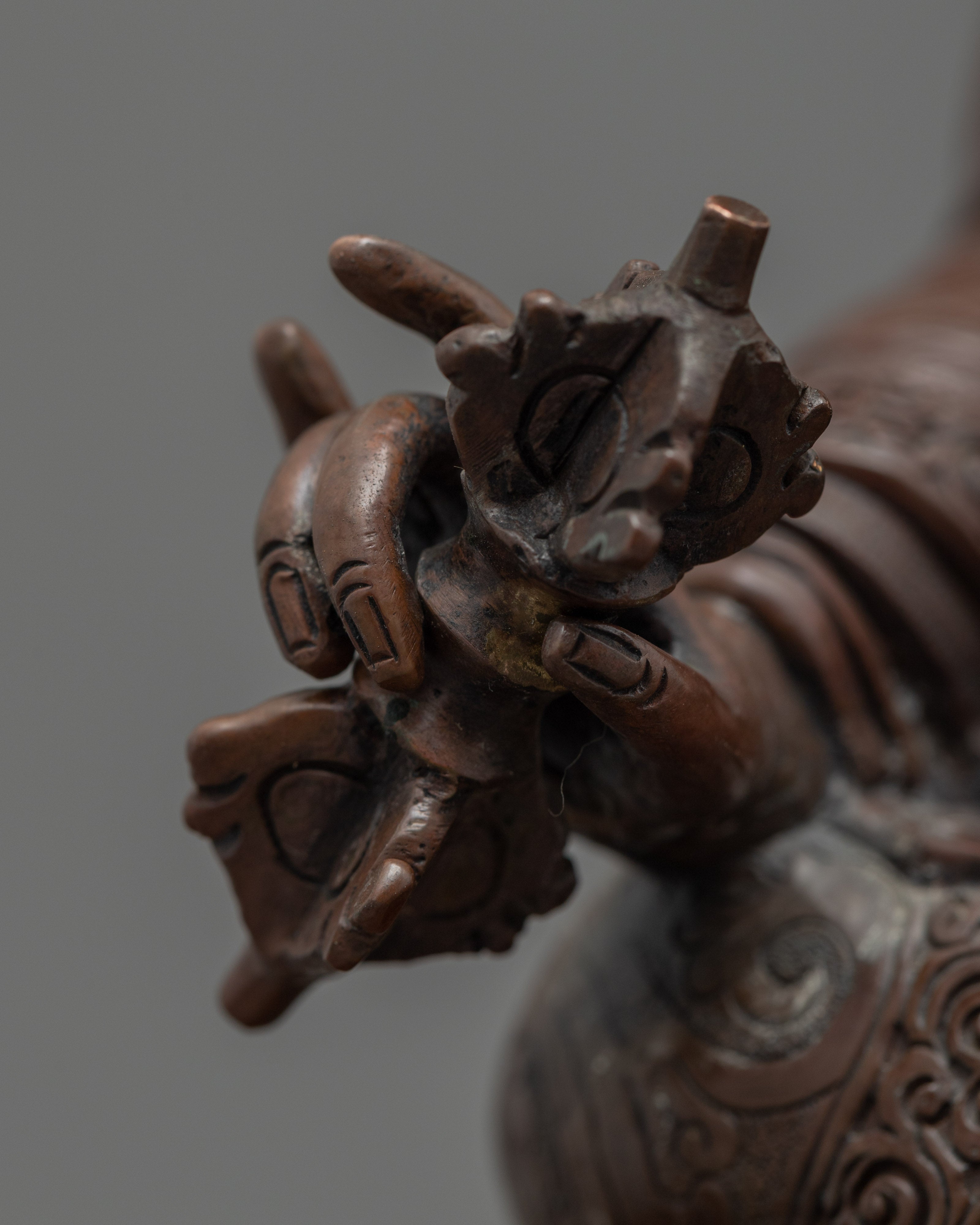 Tibetan Guru Rinpoche | Hand-Carved Buddhist Deity Sculpture