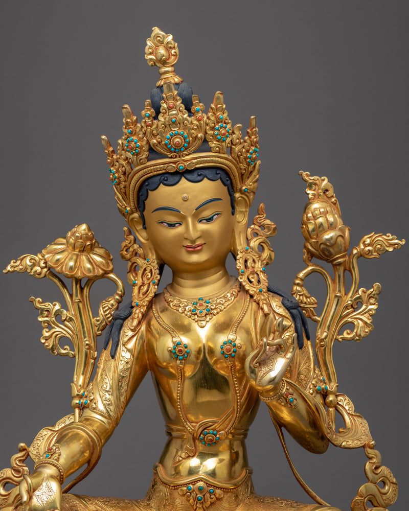 Green Tara Goddess of Compassion | Handmade Buddhist Artwork