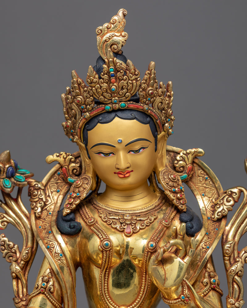 Tibetan Green Tara Statue | Traditionaly Crafted Mother Tara Statue
