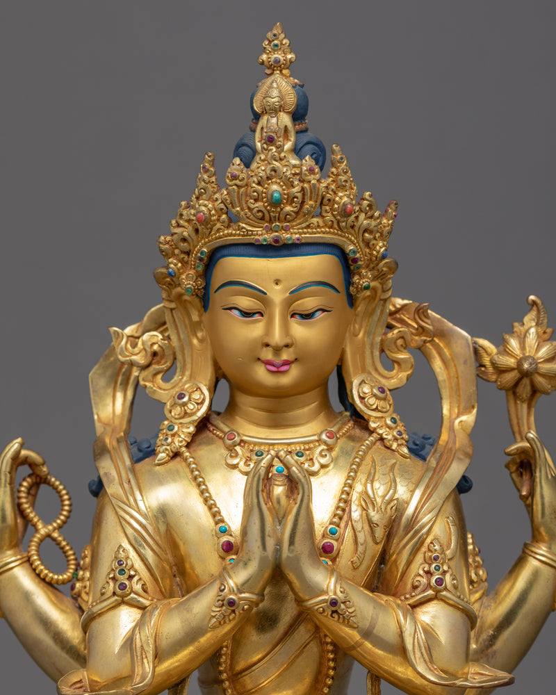 Chenrezig Tibetan Statue | Compassion Deity