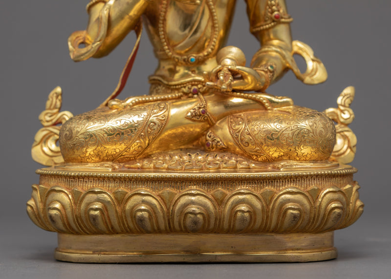 Vajrasattva Meditation Statue | Gold Gilded Traditional Vajrasattva Art