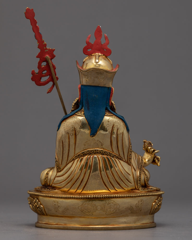 Semi-Wrathful Guru Rinpoche Statue | Hand-Carved Buddhist Deity Sculpture