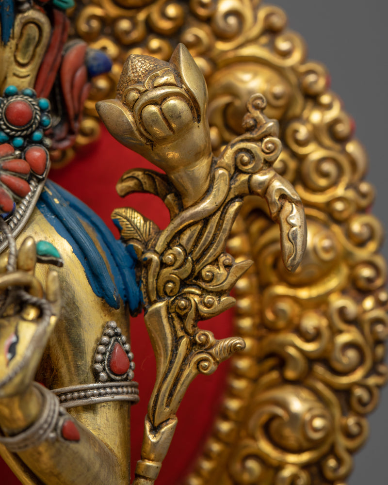 White Tara Sculpture | Genuine 24K Gold Plated Himalayan Art