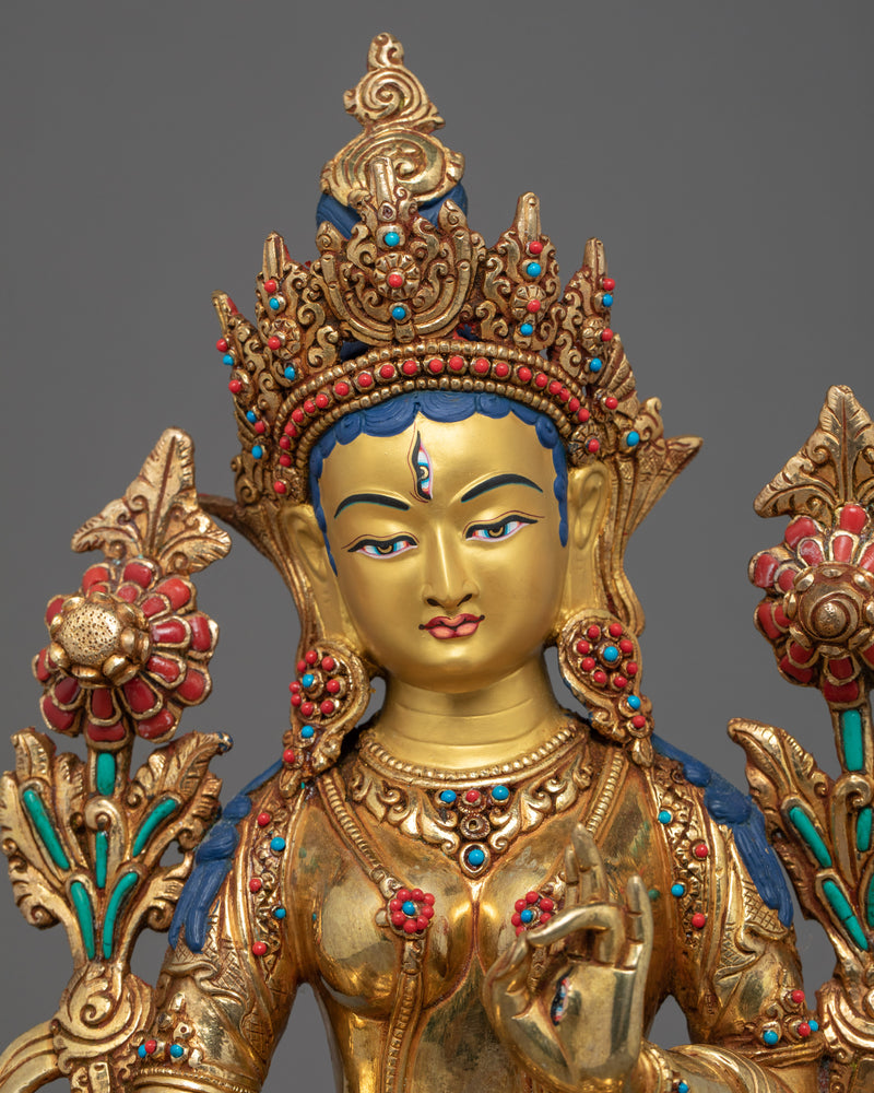 White Tara Art Statue | Female Buddha of Compassion