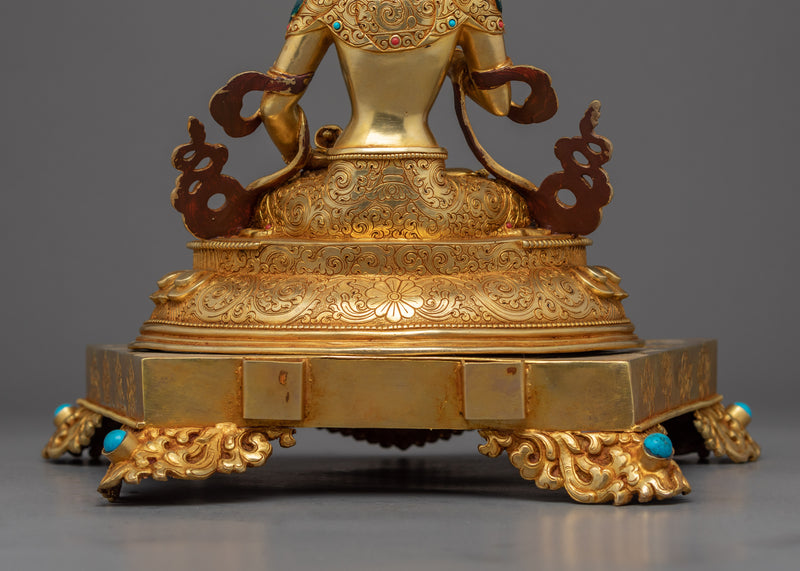 Vajrasattva Sculpture Nepal | Gold Gilded Traditional Art
