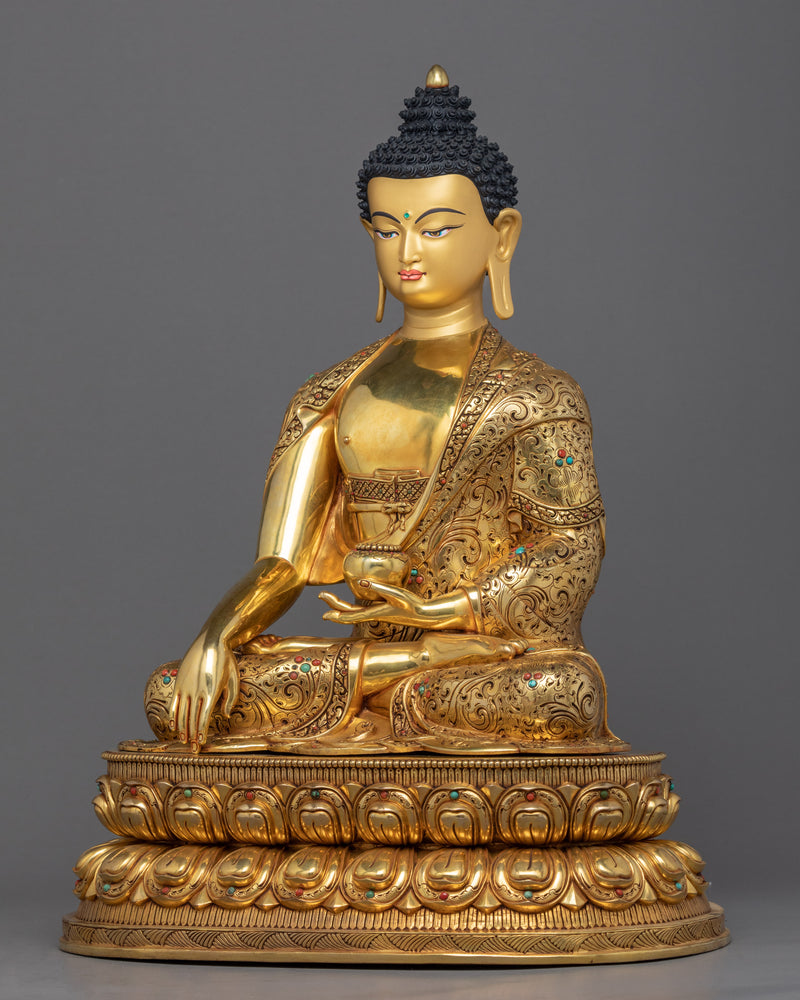 Buddha Shakyamuni Sculpture Tibet | Hand Carved Buddhist Deity