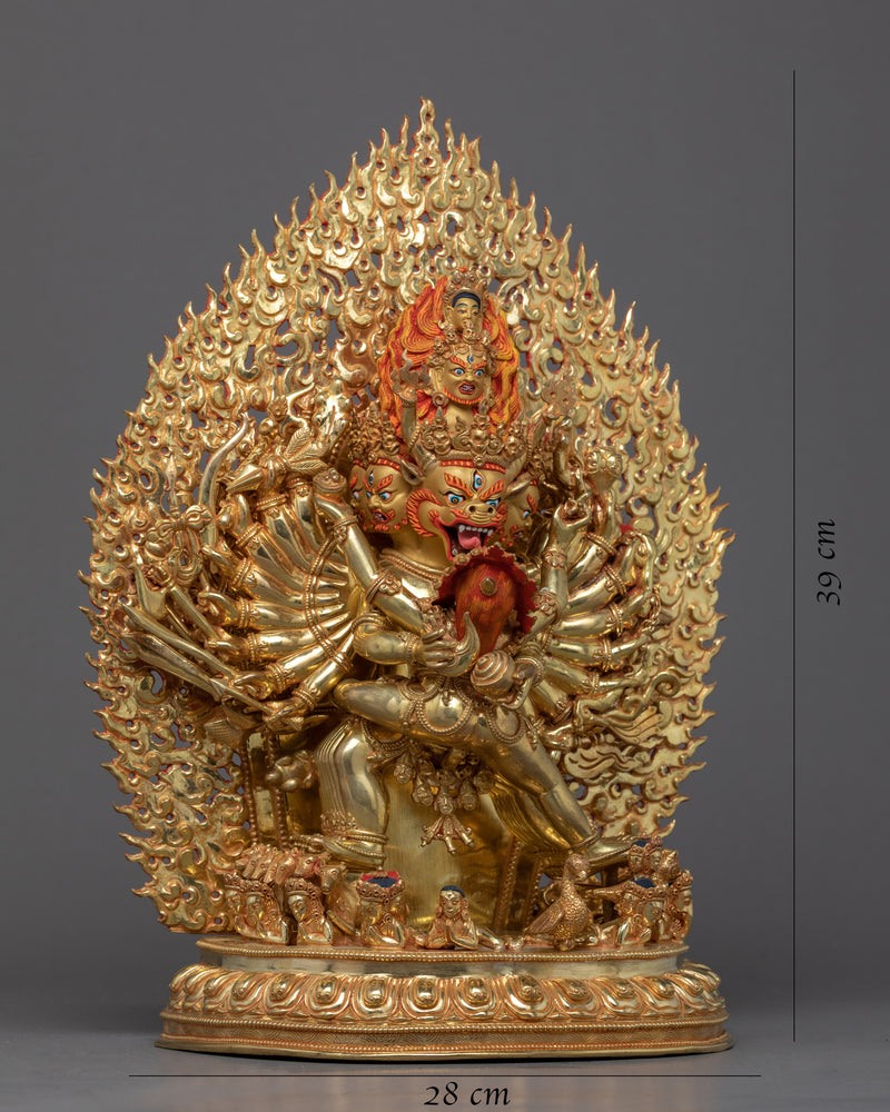Yamantaka with consort Statue |  Handcrafted Buddhist Scuplture