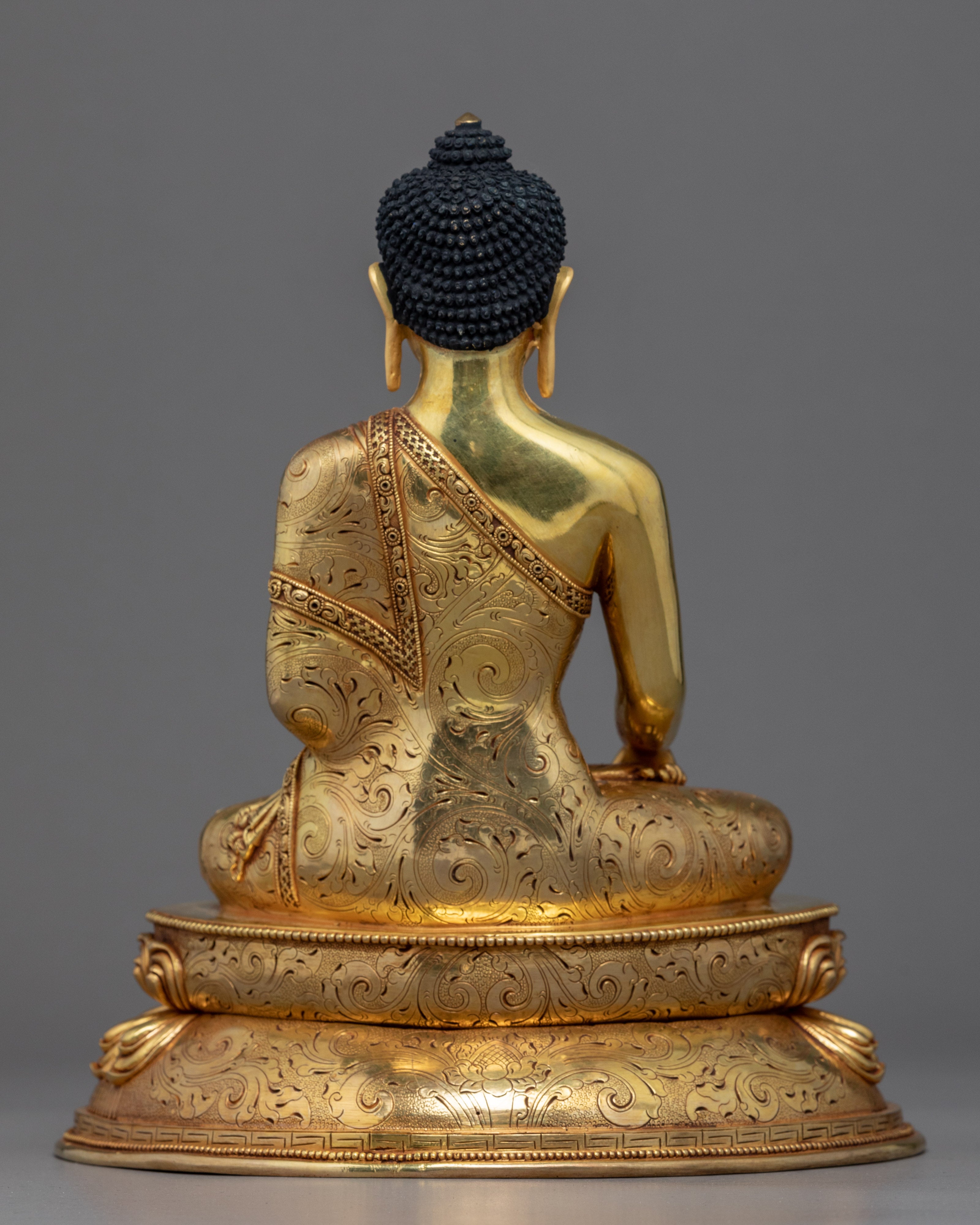 Shakyamuni Buddha Gold Sculpture | Hand-Carved Buddhist Deity