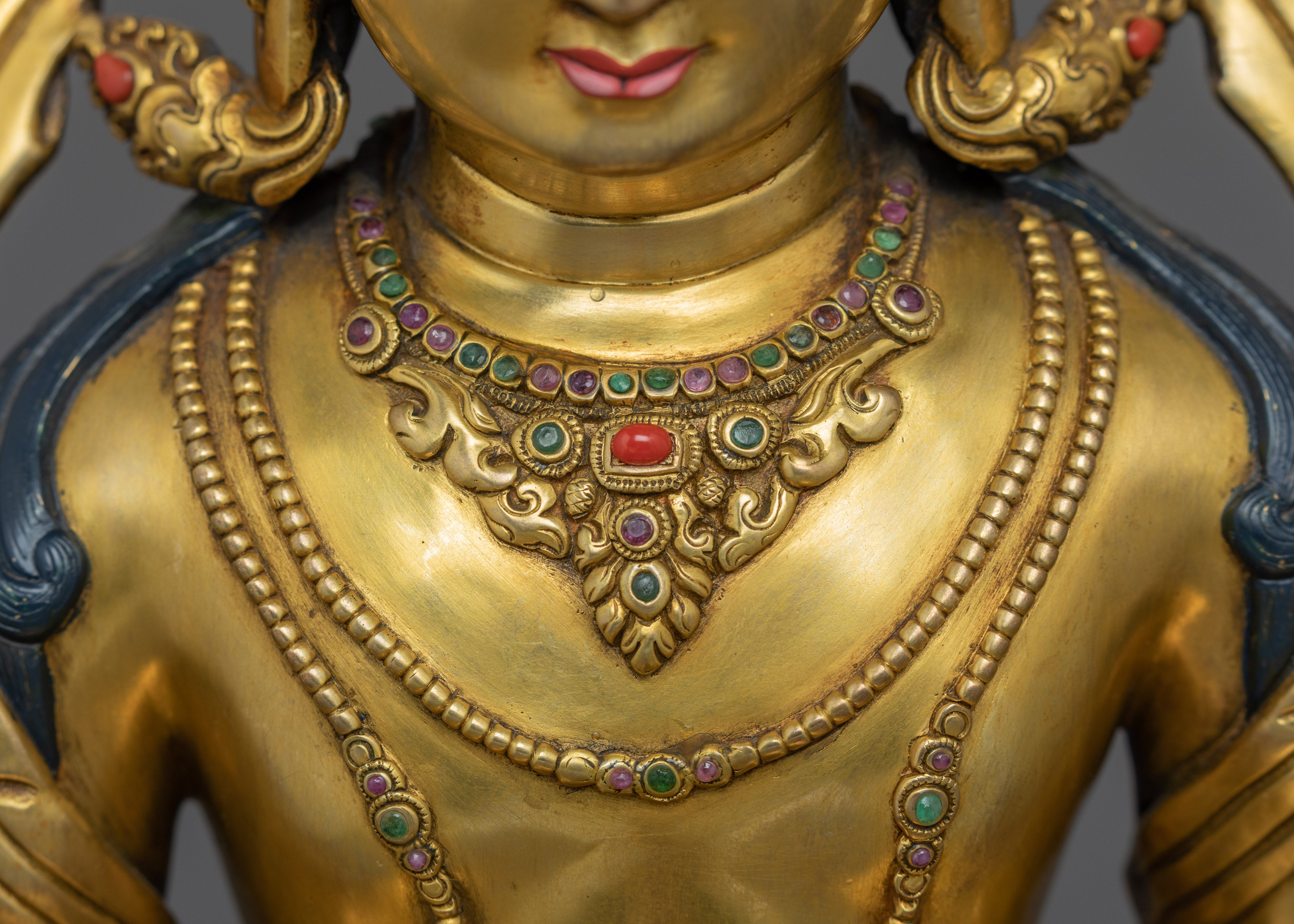 Buddha Amitayus Gold Sculpture | Himalayan Buddhist Art