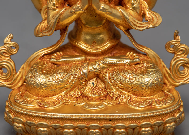 Chenrezig Avalokiteshvara Statue | Gold Gilded Compassion Deity
