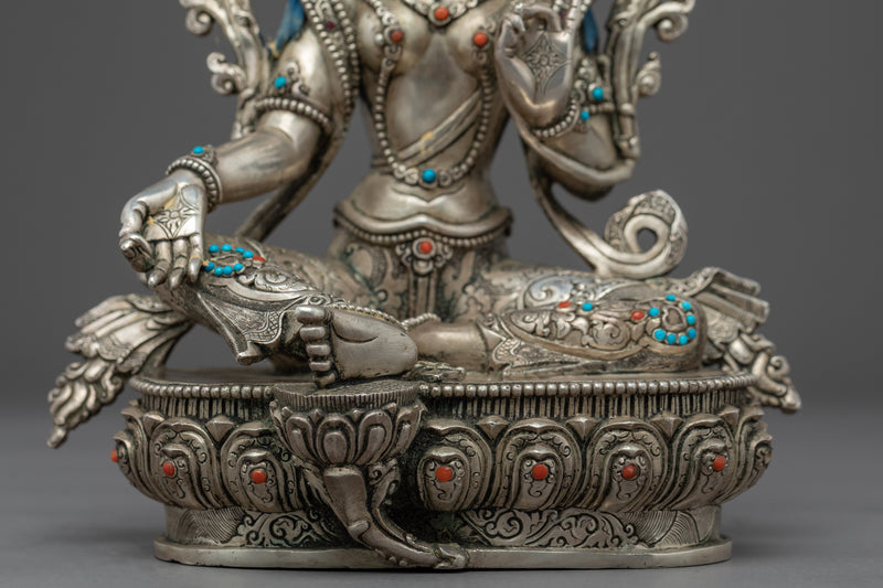 Compassionate Green Tara Sculpture | Traditionally Hand Carved Art