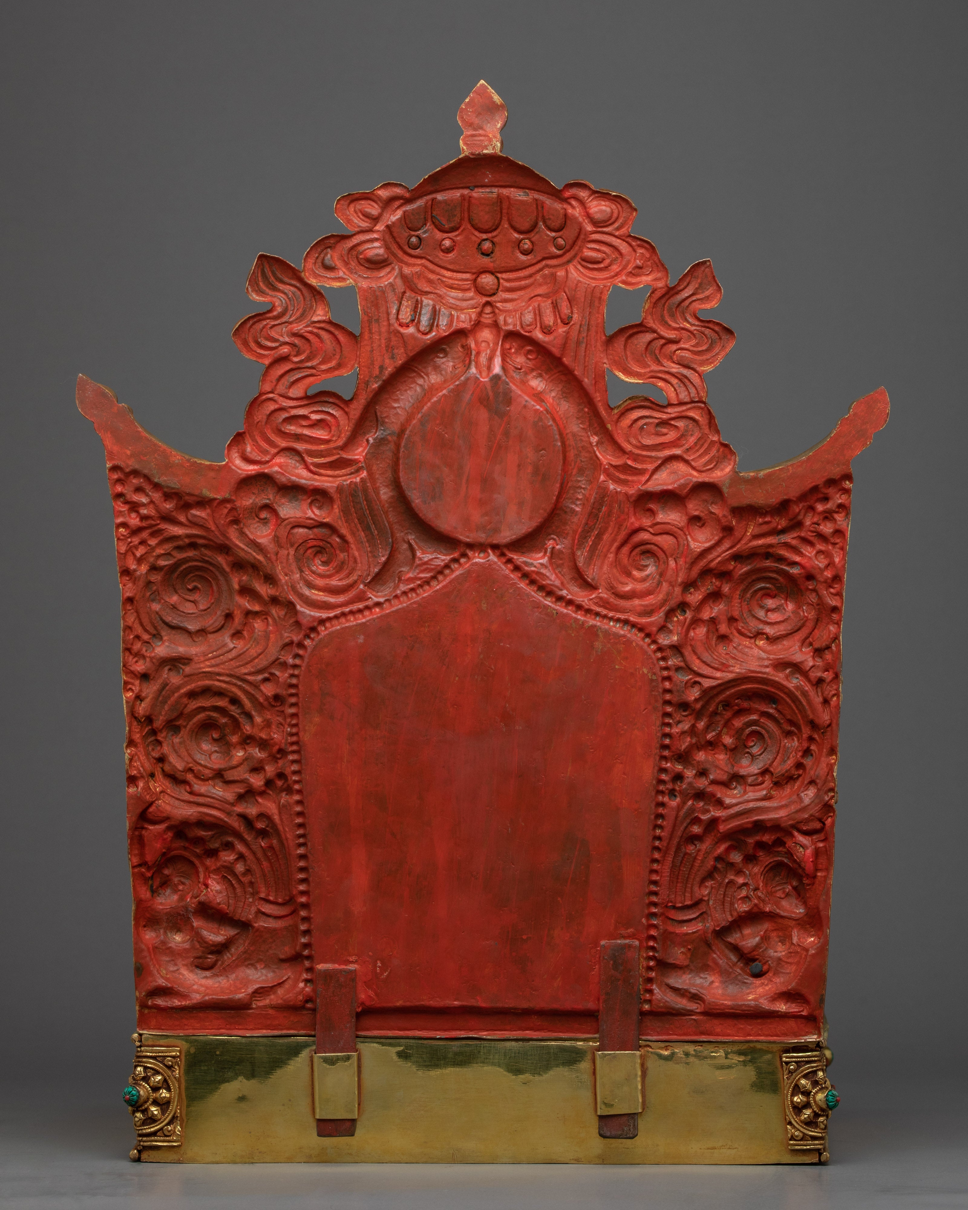 Green Tara Rare Throne Sculpture | Traditional Himalayan Art