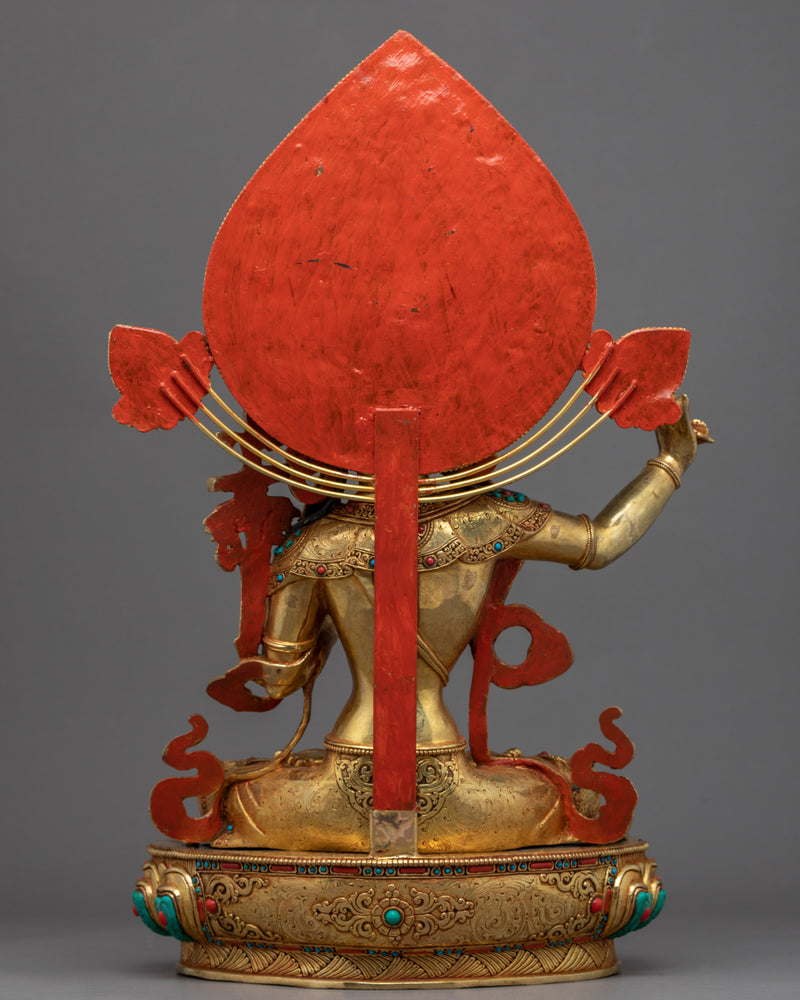 Manjushri Practice Statue | Gold Plated Himalayan Art