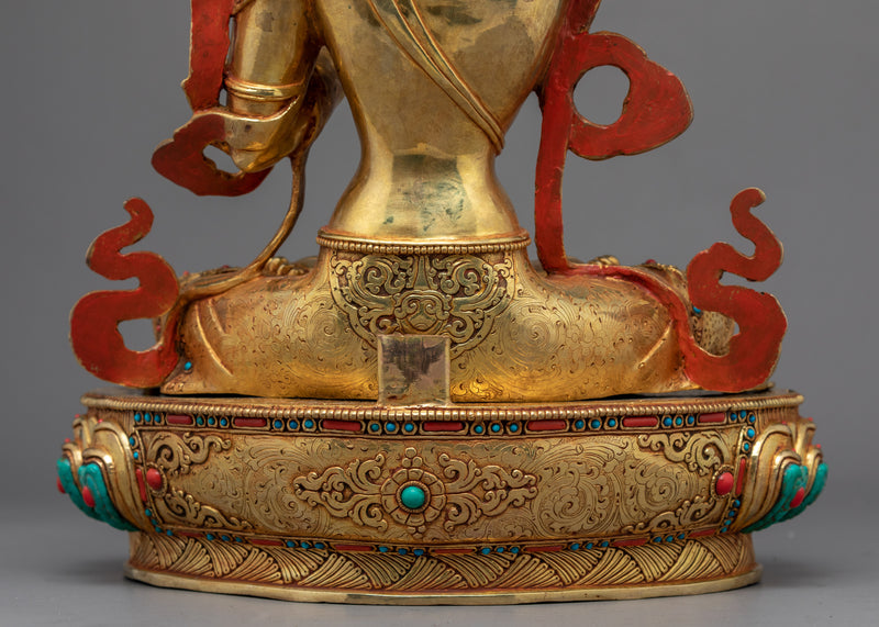 Manjushri Practice Statue | Gold Plated Himalayan Art