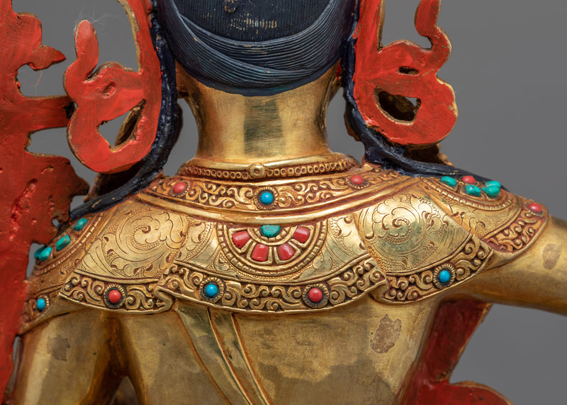 Manjushri Practice Statue | Gold Plated Himalayan Art
