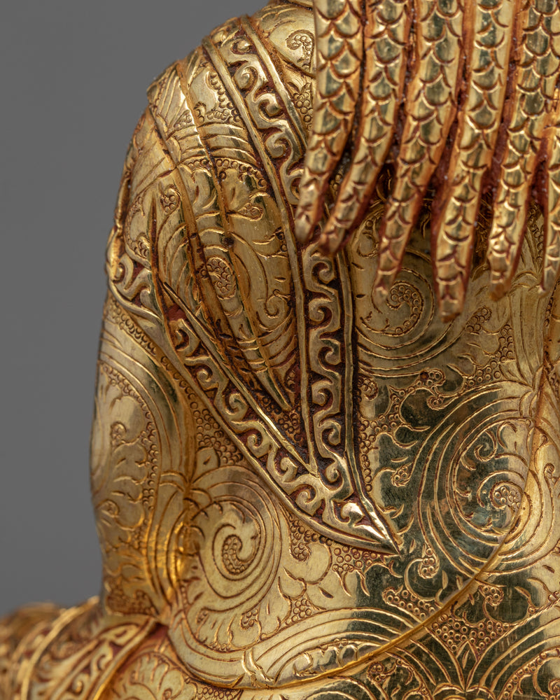 Buddha Naga Statue | Gold Gilded Himalayan Art