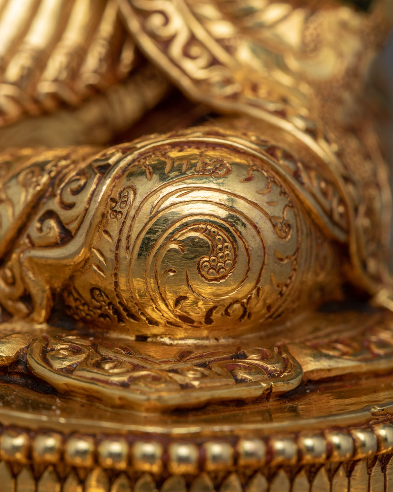 Buddha Naga Statue | Gold Gilded Himalayan Art