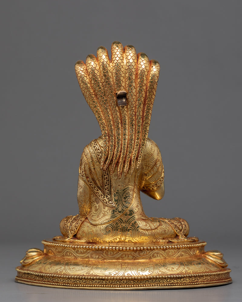 Buddha Naga Statue | Gold Gilded Himalayan Art