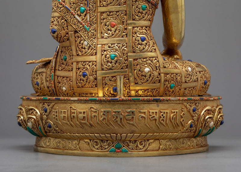 Siddhartha Gautama Buddha Statue | Gold Plated Himalayan Art