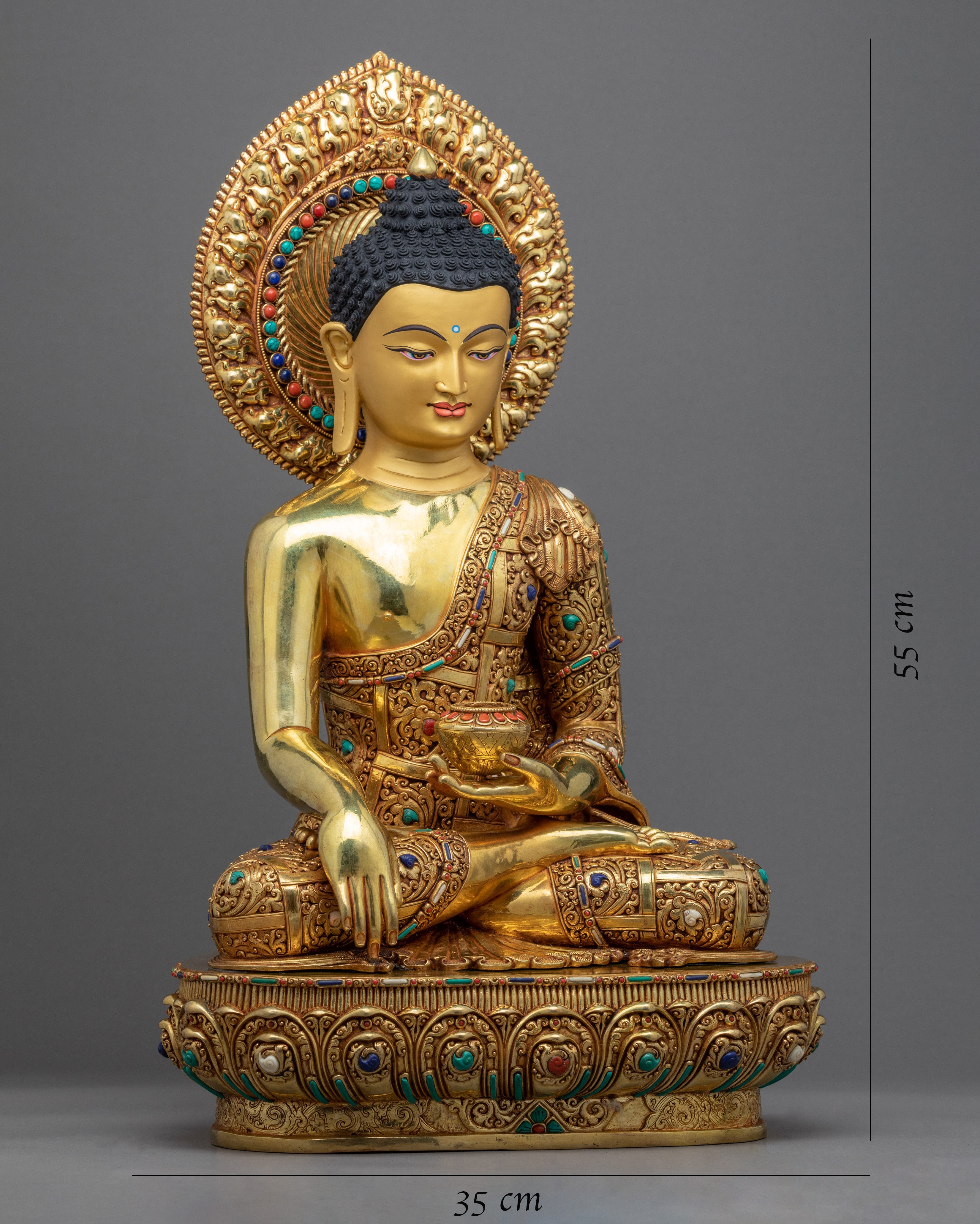 Siddhartha Gautama Buddha Statue | Gold Plated Himalayan Art