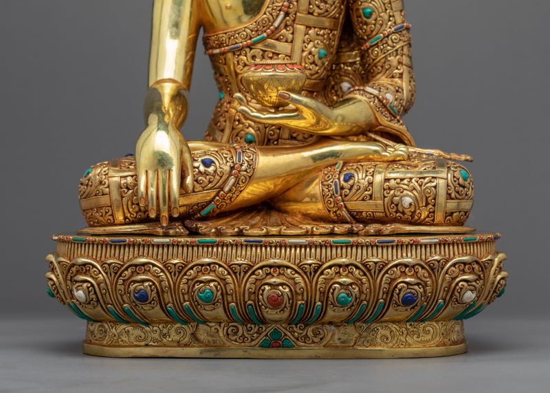 Siddhartha Gautama Buddha Statue | Gold Plated Himalayan Art
