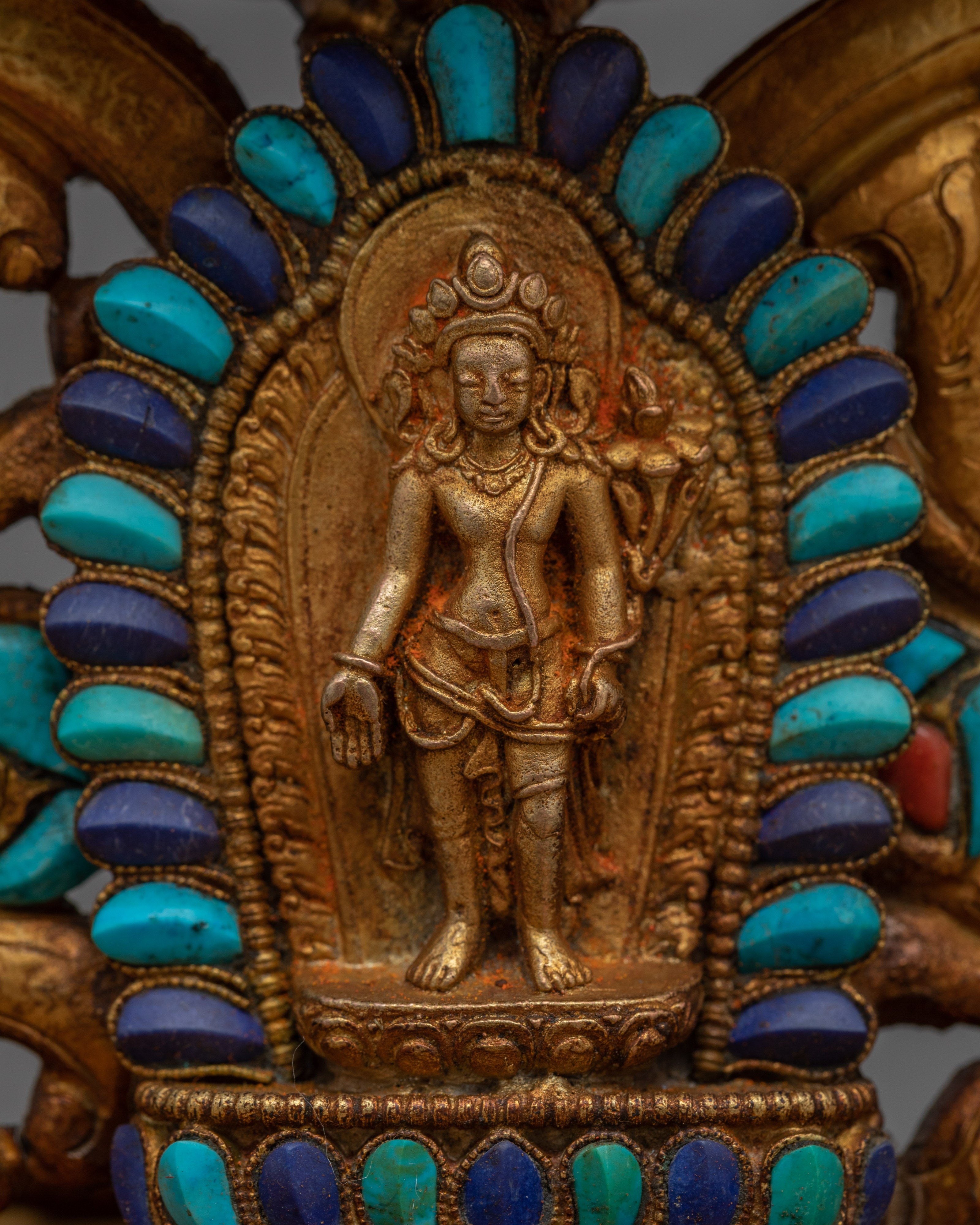 Shakyamuni Buddha Sculpture Art | Gold Gilded Himalayan Art