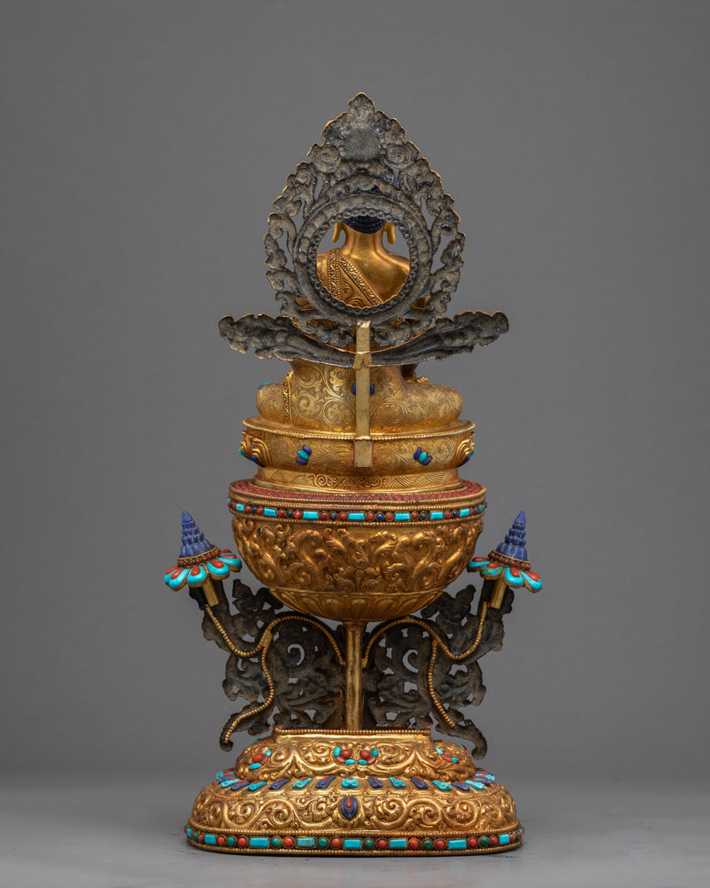 Shakyamuni Buddha Sculpture Art | Gold Gilded Himalayan Art
