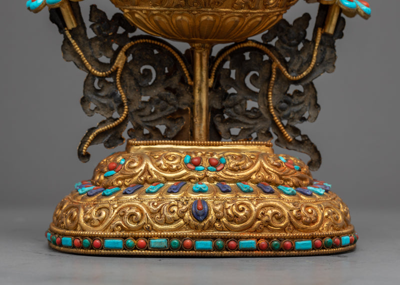 Shakyamuni Buddha Sculpture Art | Gold Gilded Himalayan Art