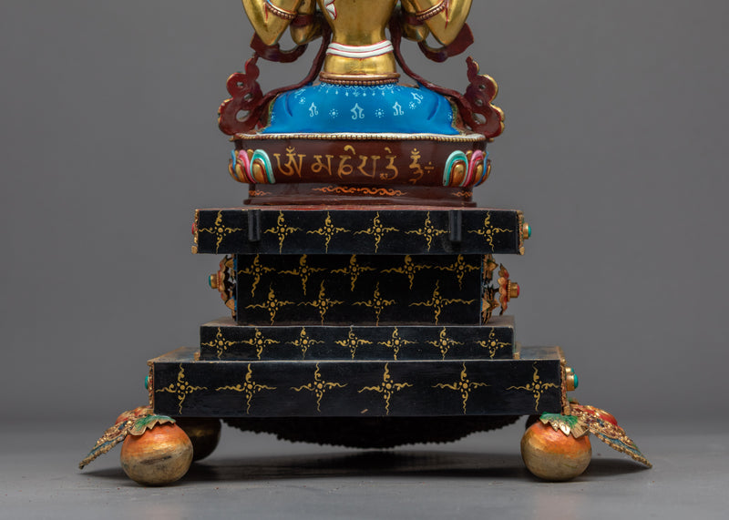 Chenrezig Practice Statue | Tibetan 4 Armed Deity