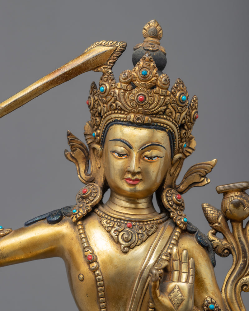 Manjushri Practice Sculpture | Himalayan Manjushree Art
