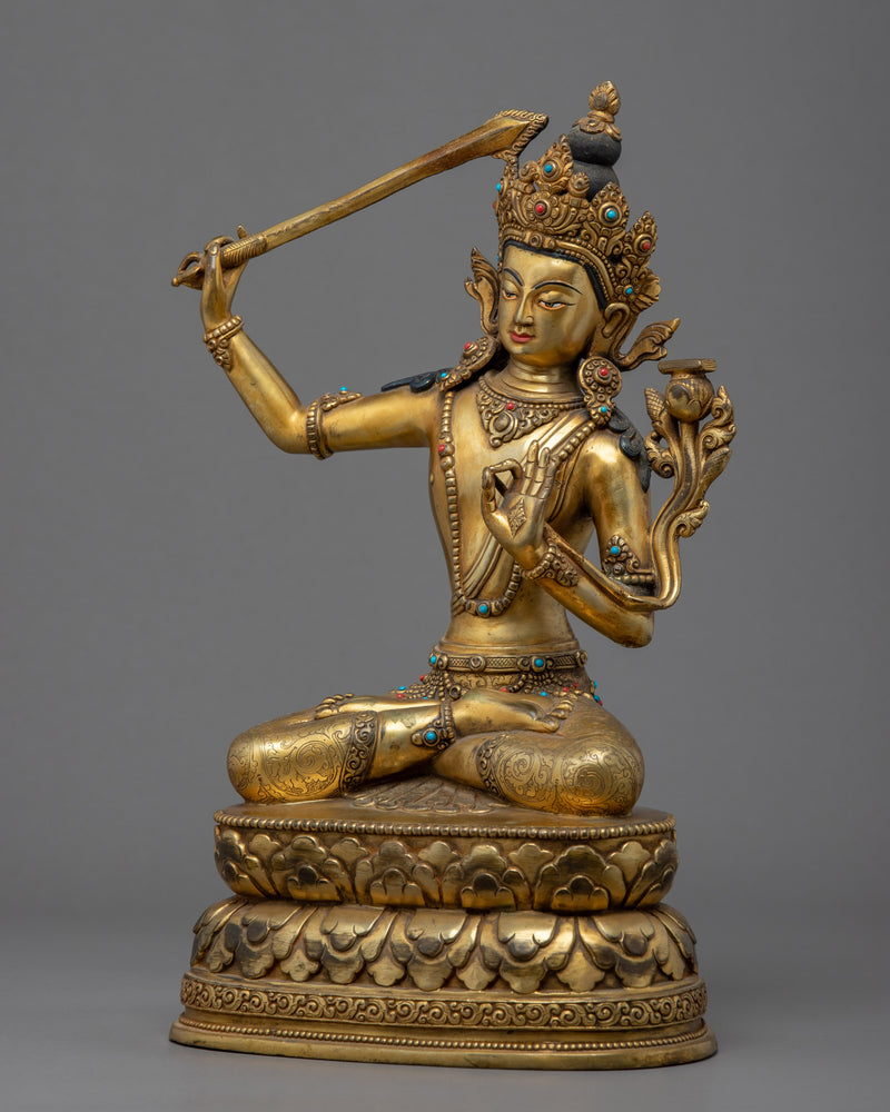 Manjushri Practice Sculpture | Himalayan Manjushree Art