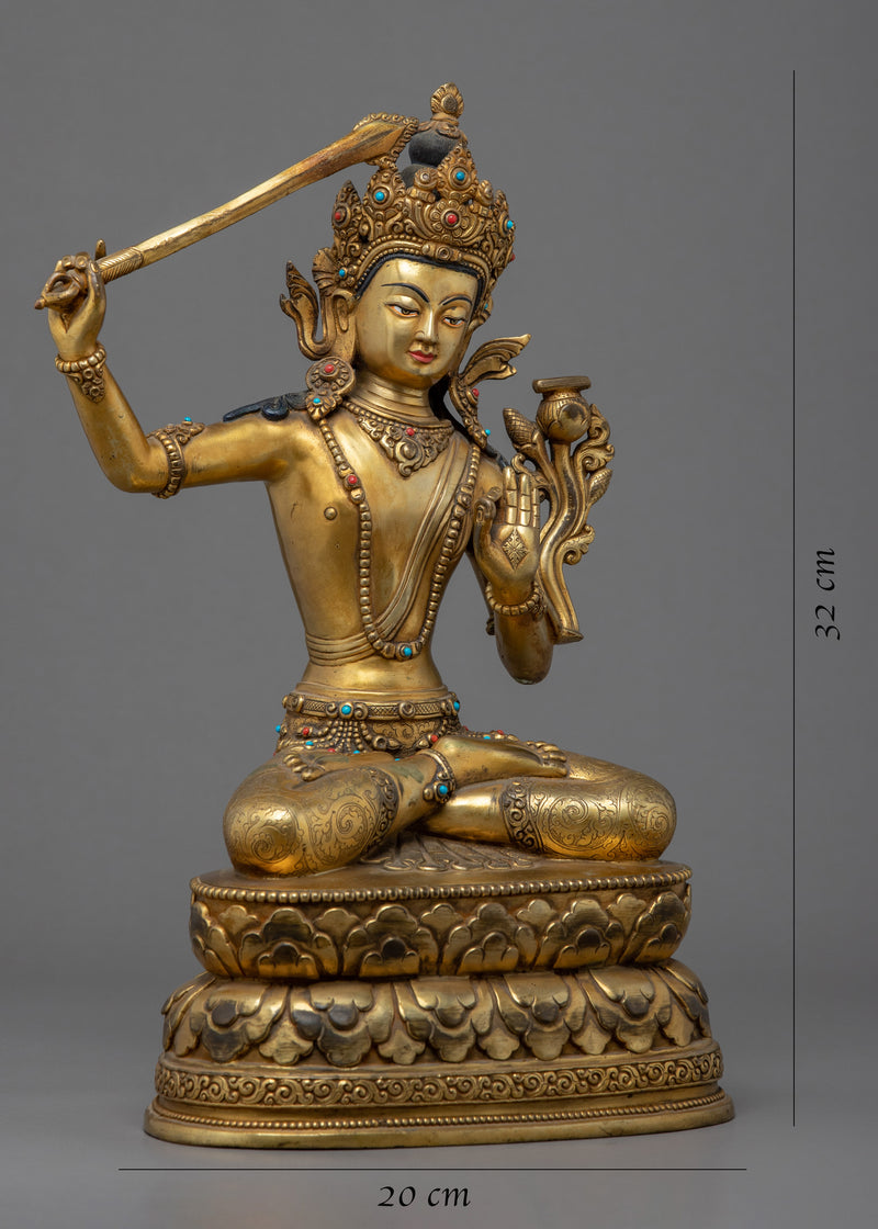 Manjushri Practice Sculpture | Himalayan Manjushree Art
