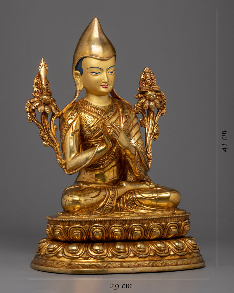 Je Tsongkhapa Statue |  Handcrafted Gold Statue