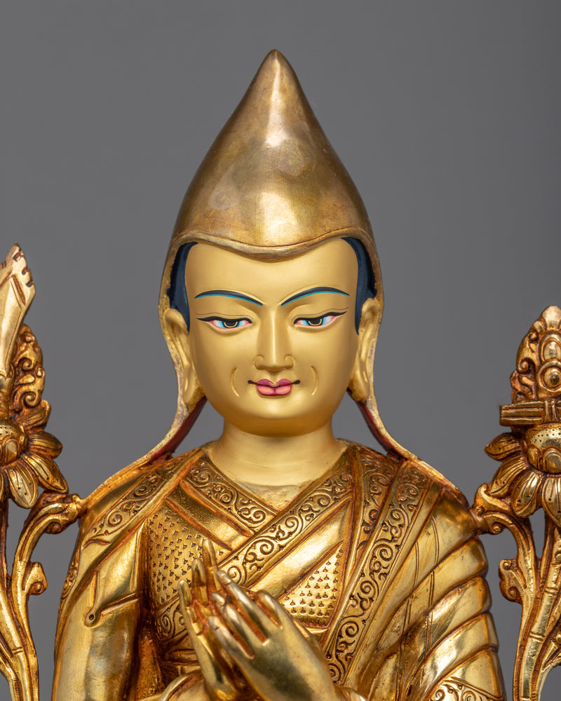 Je Tsongkhapa Statue |  Handcrafted Gold Statue