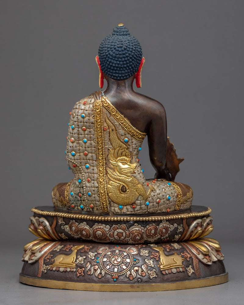 The Medicine Buddha Statue | Gold Gilded Buddhist Sculpture Of Healing Buddha