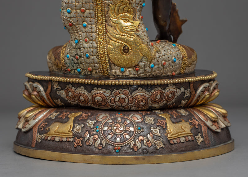The Medicine Buddha Statue | Gold Gilded Buddhist Sculpture Of Healing Buddha