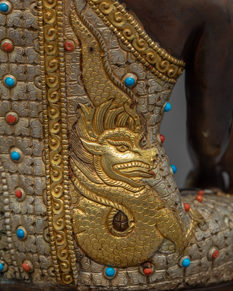 The Medicine Buddha Statue | Gold Gilded Buddhist Sculpture Of Healing Buddha