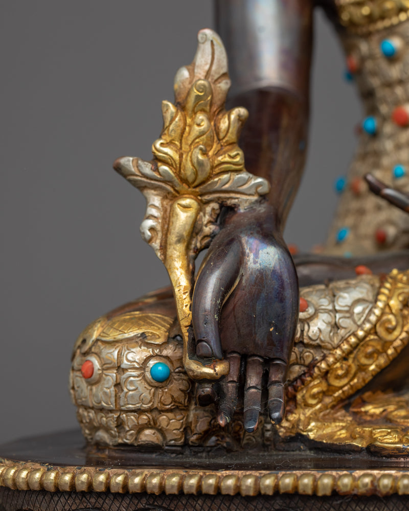 The Medicine Buddha Statue | Gold Gilded Buddhist Sculpture Of Healing Buddha