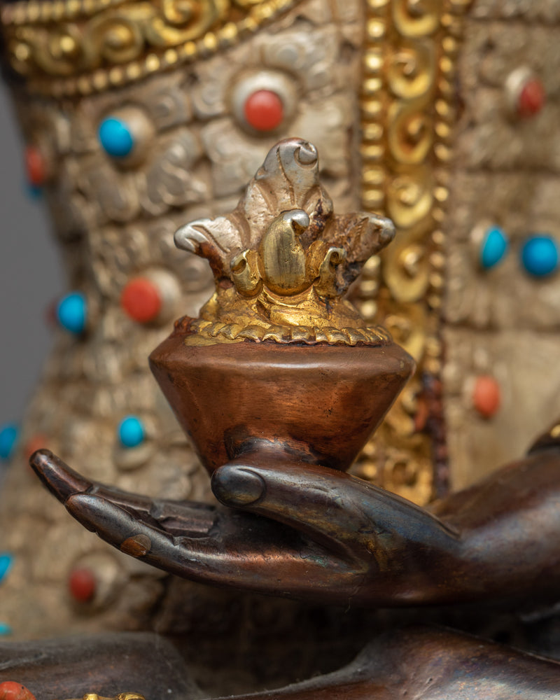 The Medicine Buddha Statue | Gold Gilded Buddhist Sculpture Of Healing Buddha