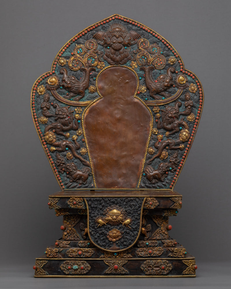 Shakyamuni Buddha on Throne Statue | Hand-Carved Sculpture